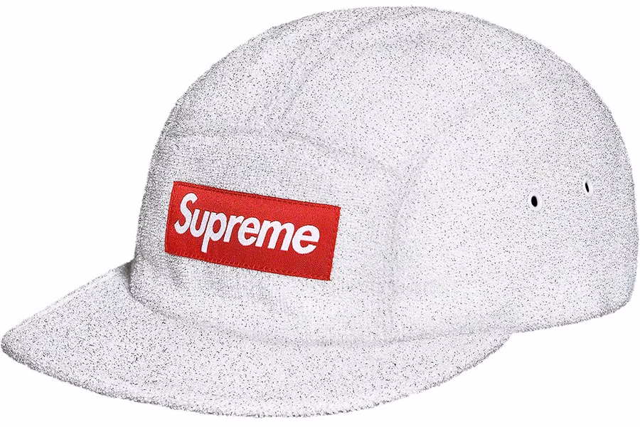 supreme-glitter-terry-camp-cap-white