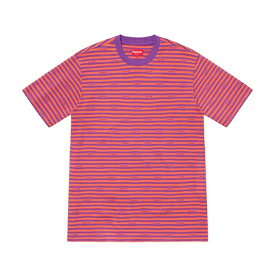 Supreme Logo Stripe S/S Top Purple