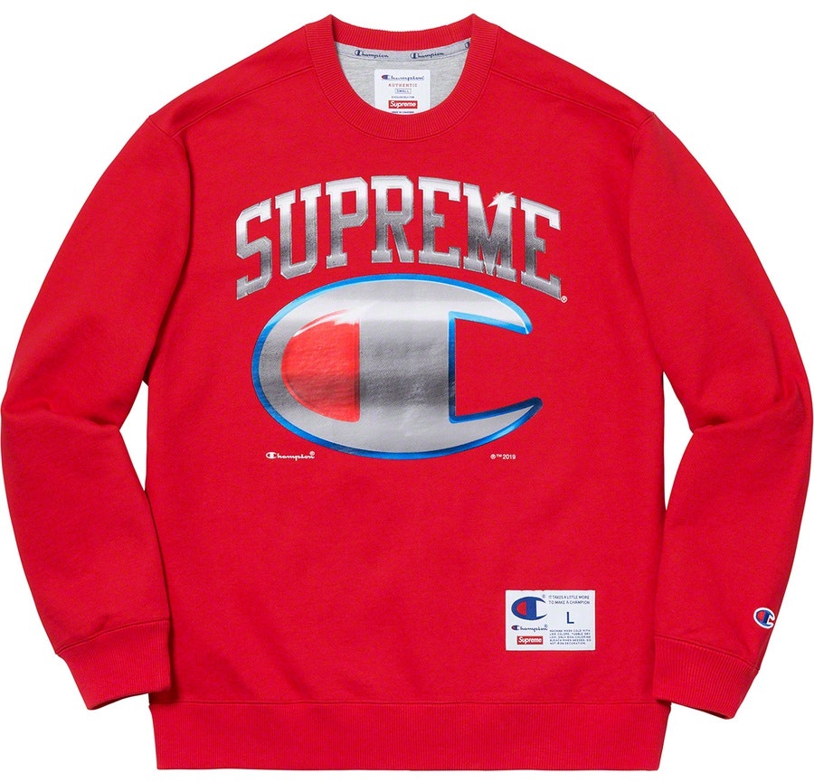 supreme-champion-chrome-crewneck-red