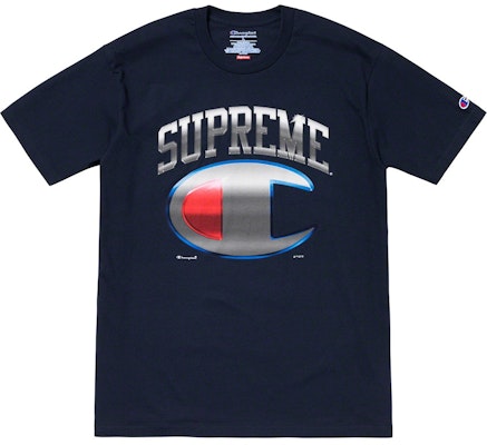 Supreme x Champion 铬色短袖上衣 海军蓝 Buy Supreme x Champion 铬色短袖上衣 海军蓝