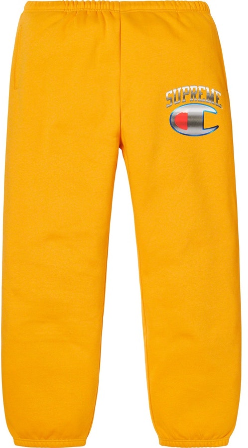 supreme-champion-chrome-sweatpants-gold