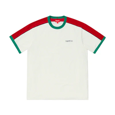 Supreme Shoulder Stripe Terry S/S Top White