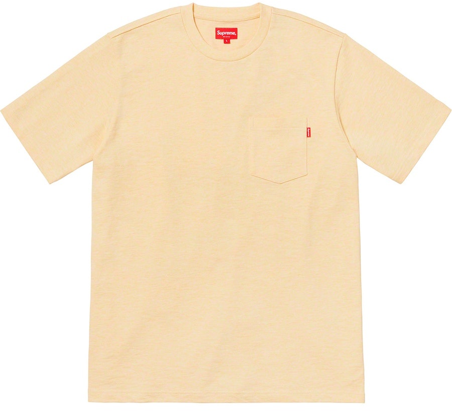 supreme-pocket-ss-tee-heather-pale-yellow