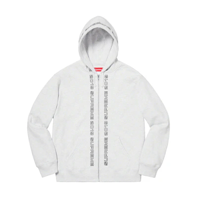 Supreme Topline Zip Up Sweatshirt Ash Grey