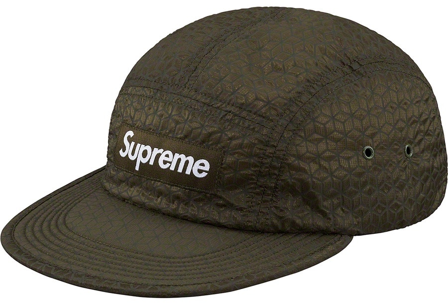 supreme-geometric-ripstop-camp-cap-olive