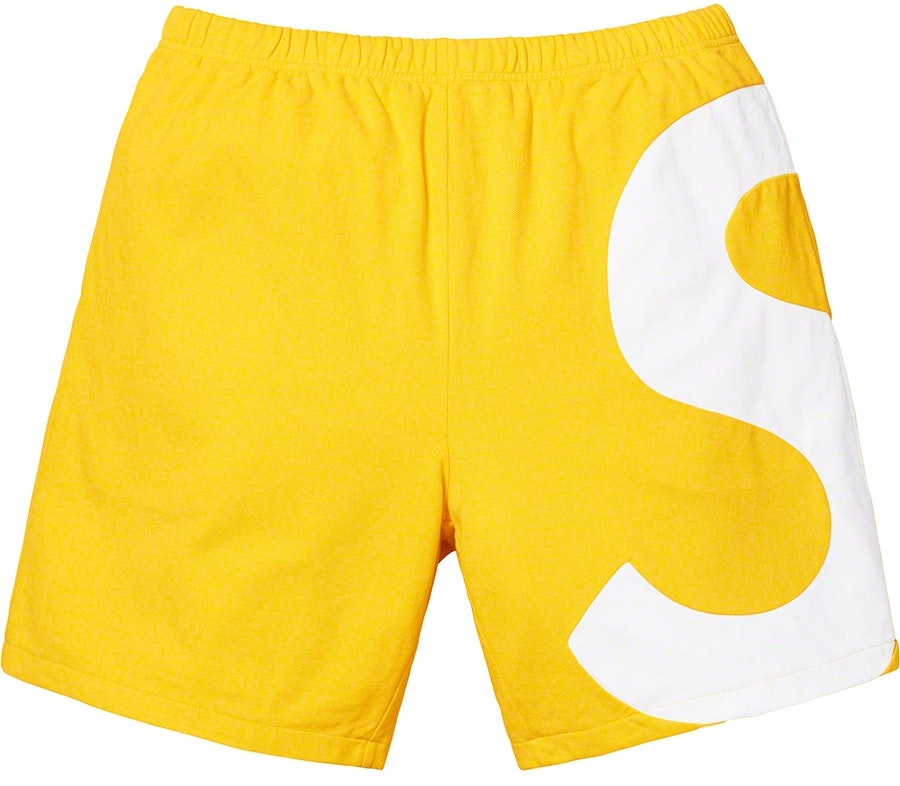 supreme-s-logo-shorts-yellow