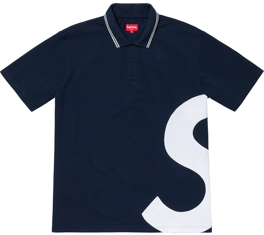 supreme-s-logo-polo-navy