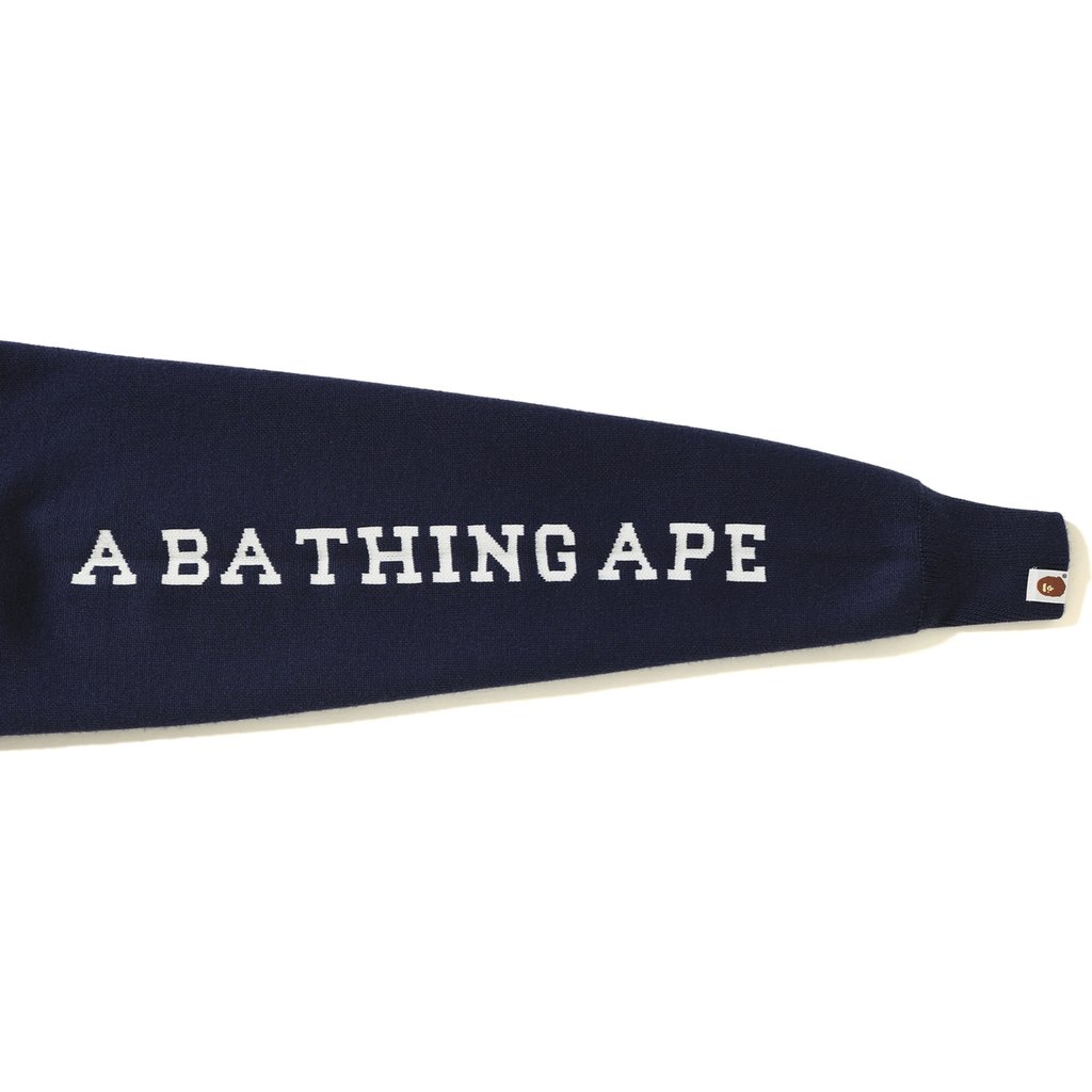 BAPE Wide Knit Crewneck Navy 圖 3