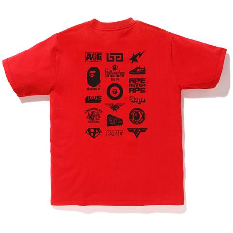 Buy BAPE Bi ‘Color Multi Logo Tee Red Black