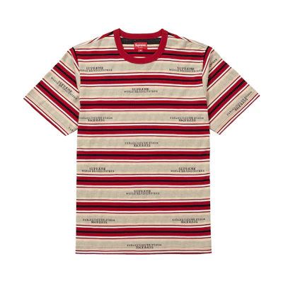 Supreme HQ Stripe SS Top Tan