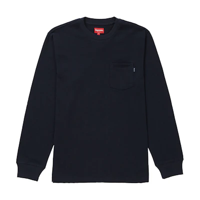 Supreme LS Pocket Tee FW18 Navy