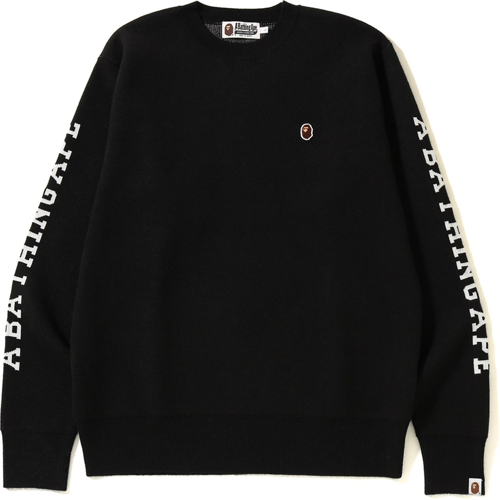 BAPE Wide Knit Crewneck Black