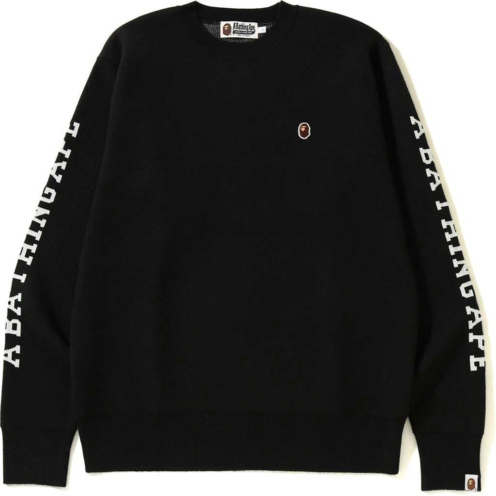 bape-wide-knit-crewneck-black