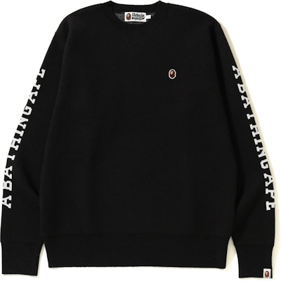 BAPE Baju Rajut Longgar Crewneck Hitam Buy BAPE Baju Rajut Longgar Crewneck Hitam