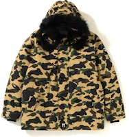 BAPE 1st Camo Fur Down Hoodie Jacket (FW18) Yellow BAPE 1st Camo Fur Down Hoodie Jacket (FW18) Yellow