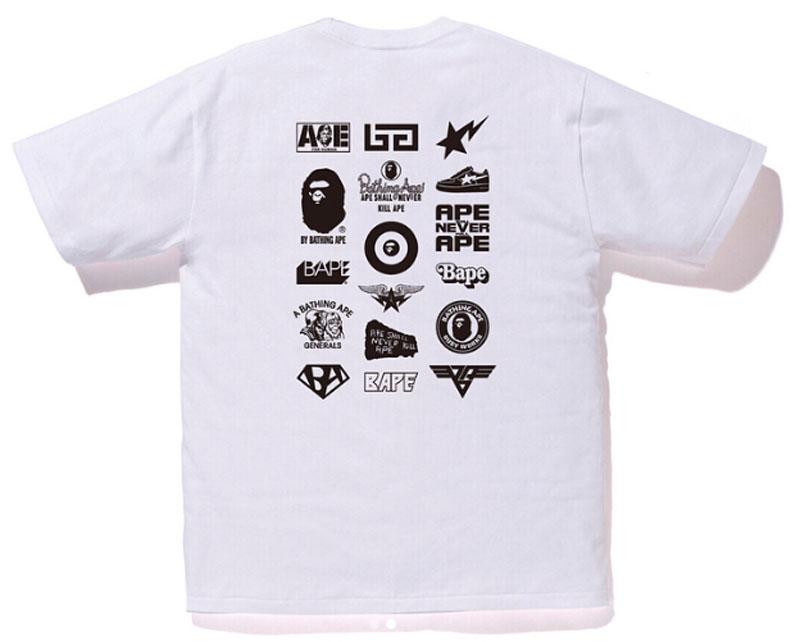 Buy BAPE Bi ‘Color Multi Logo Tee White Black
