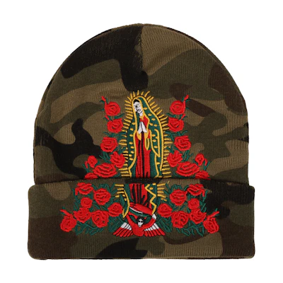 Supreme Guadalupe Beanie Woodland Camo