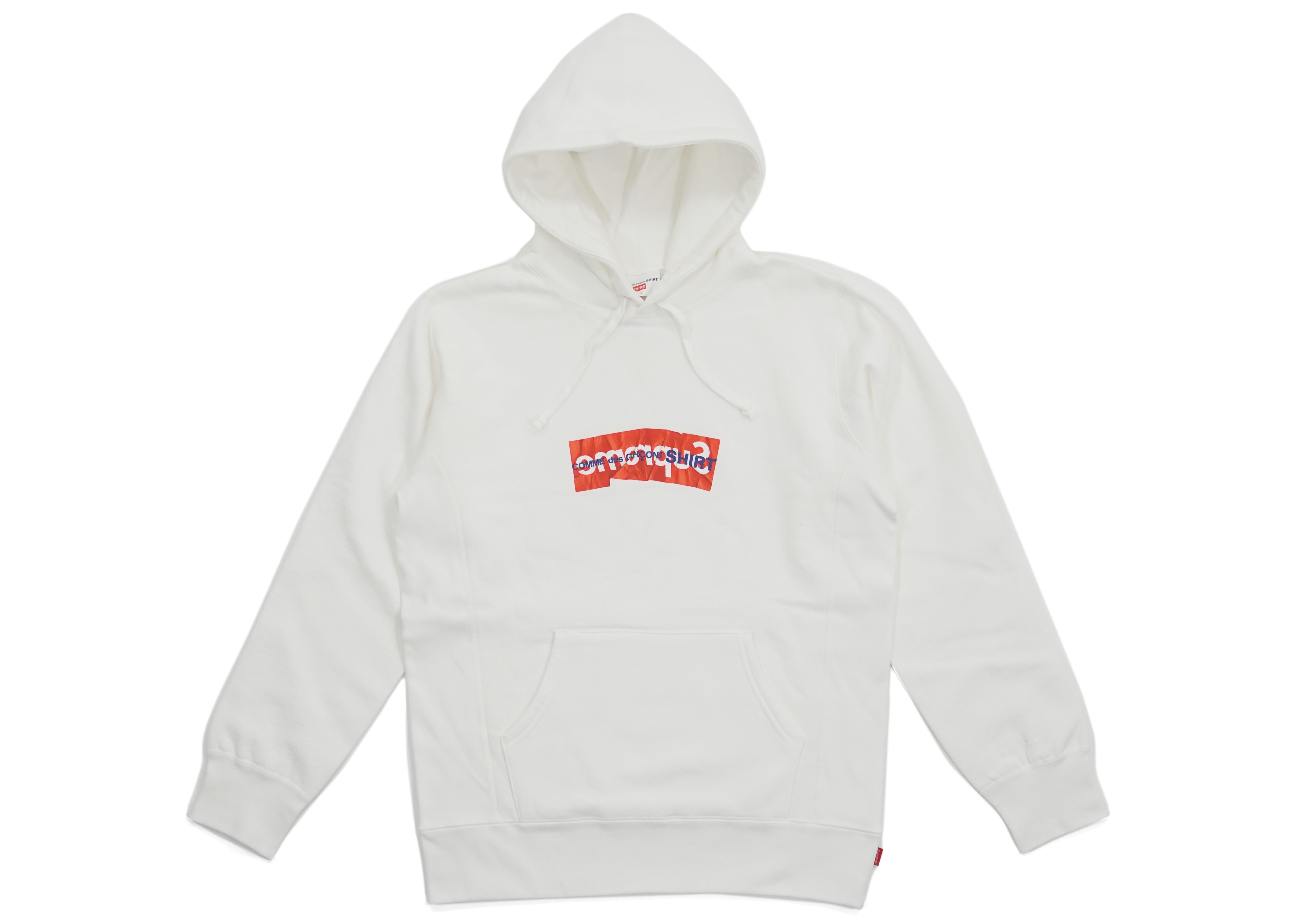 Supreme x Comme des Garçons Split Box Logo Hooded Sweatshirt White