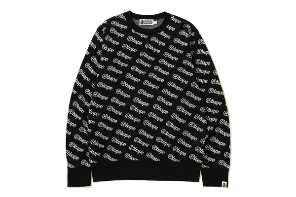 BAPE Logo Knit Crewneck Black