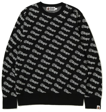 bape-logo-knit-crewneck-black