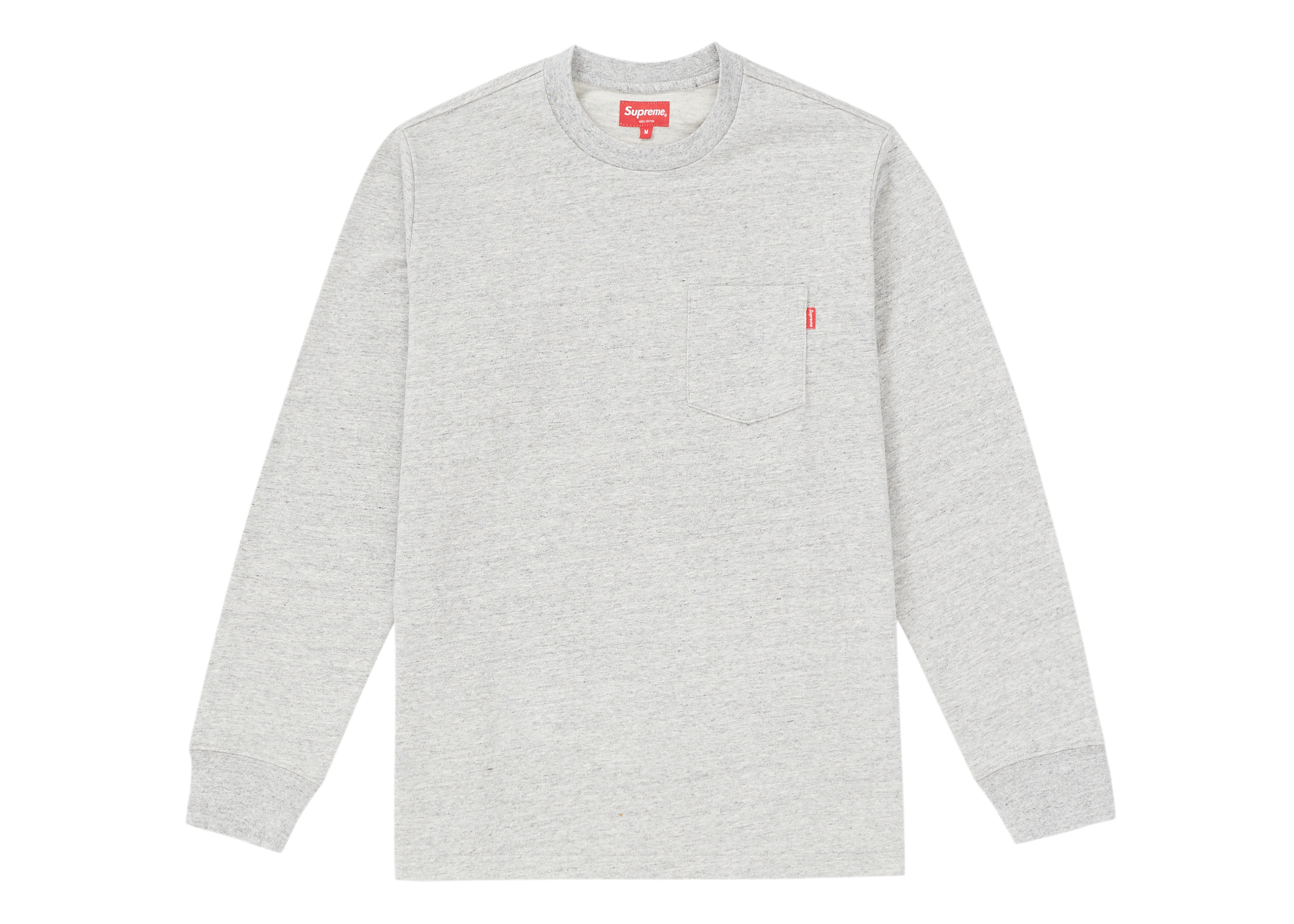 Buy Supreme 長袖口袋 T恤 FW18 淺灰色