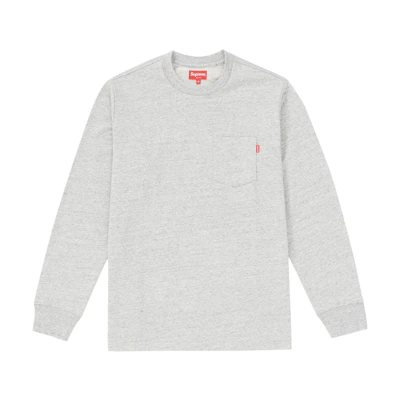 Supreme LS Pocket Tee FW18 Heather Grey