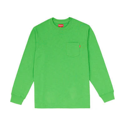 Supreme LS Pocket Tee FW18 Lime