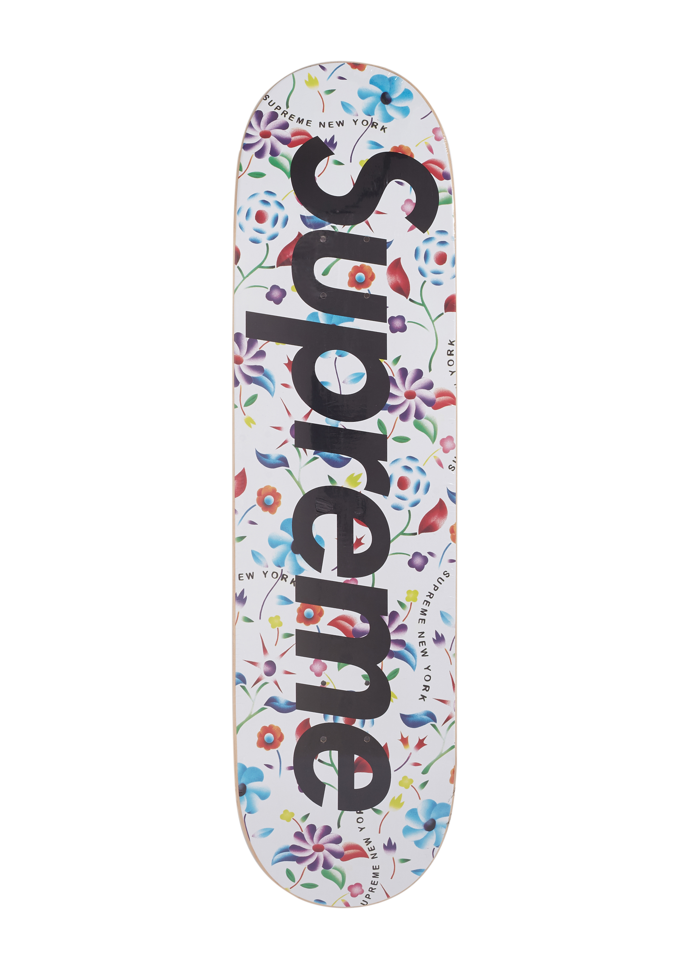 白】supreme Airbrushed Floral Skateboard-