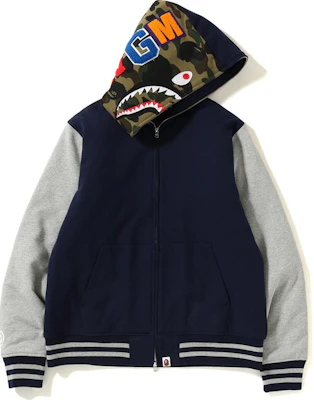 BAPE 鯊魚運動外套 海軍藍灰 Buy BAPE 鯊魚運動外套 海軍藍灰