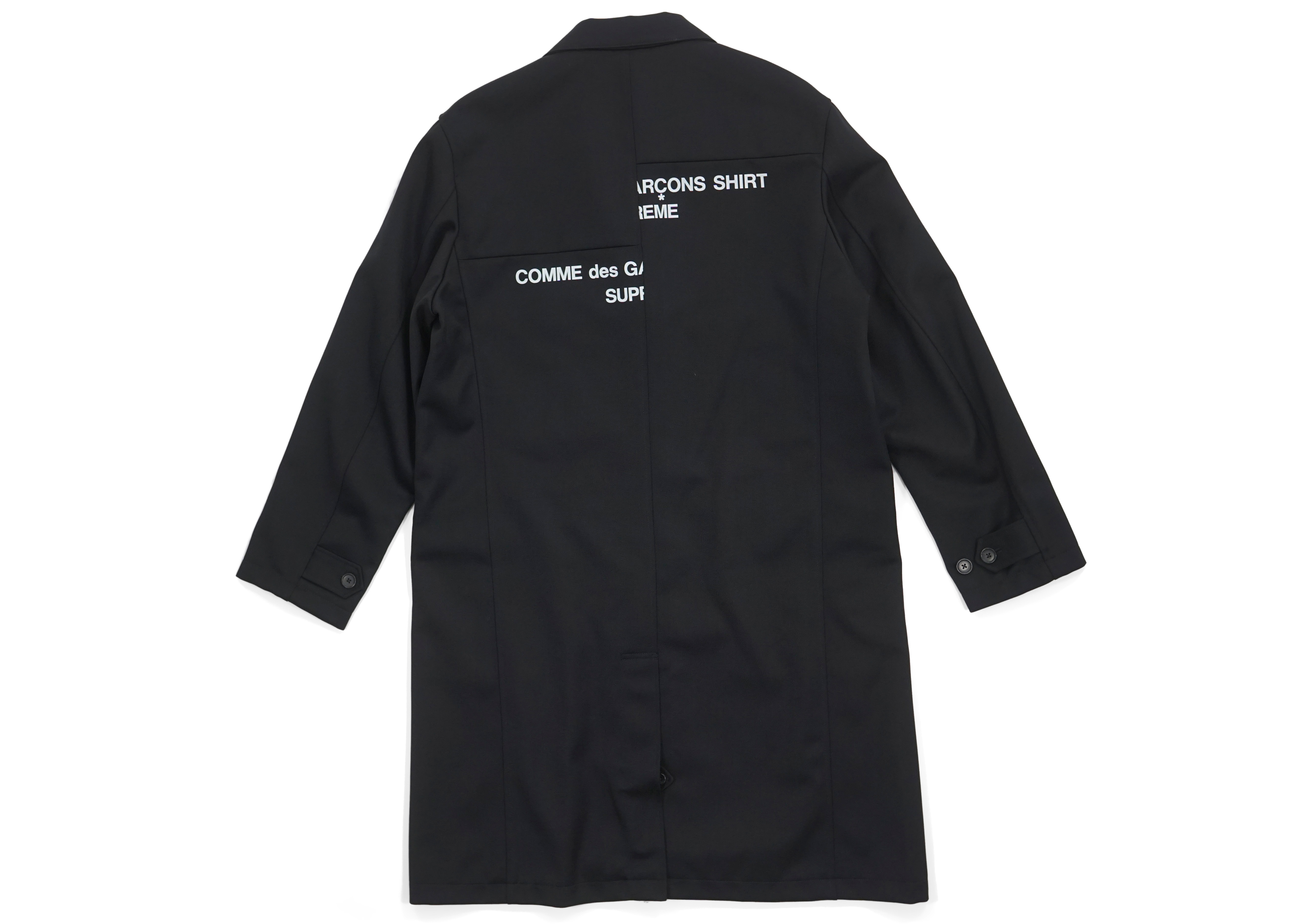 Supreme x Comme des Garçons SHIRT Wool Overcoat Black
