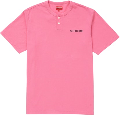Supreme Pique SS Henley Pink Buy Supreme Pique SS Henley Pink