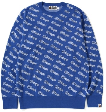 bape-logo-knit-crewneck-blue