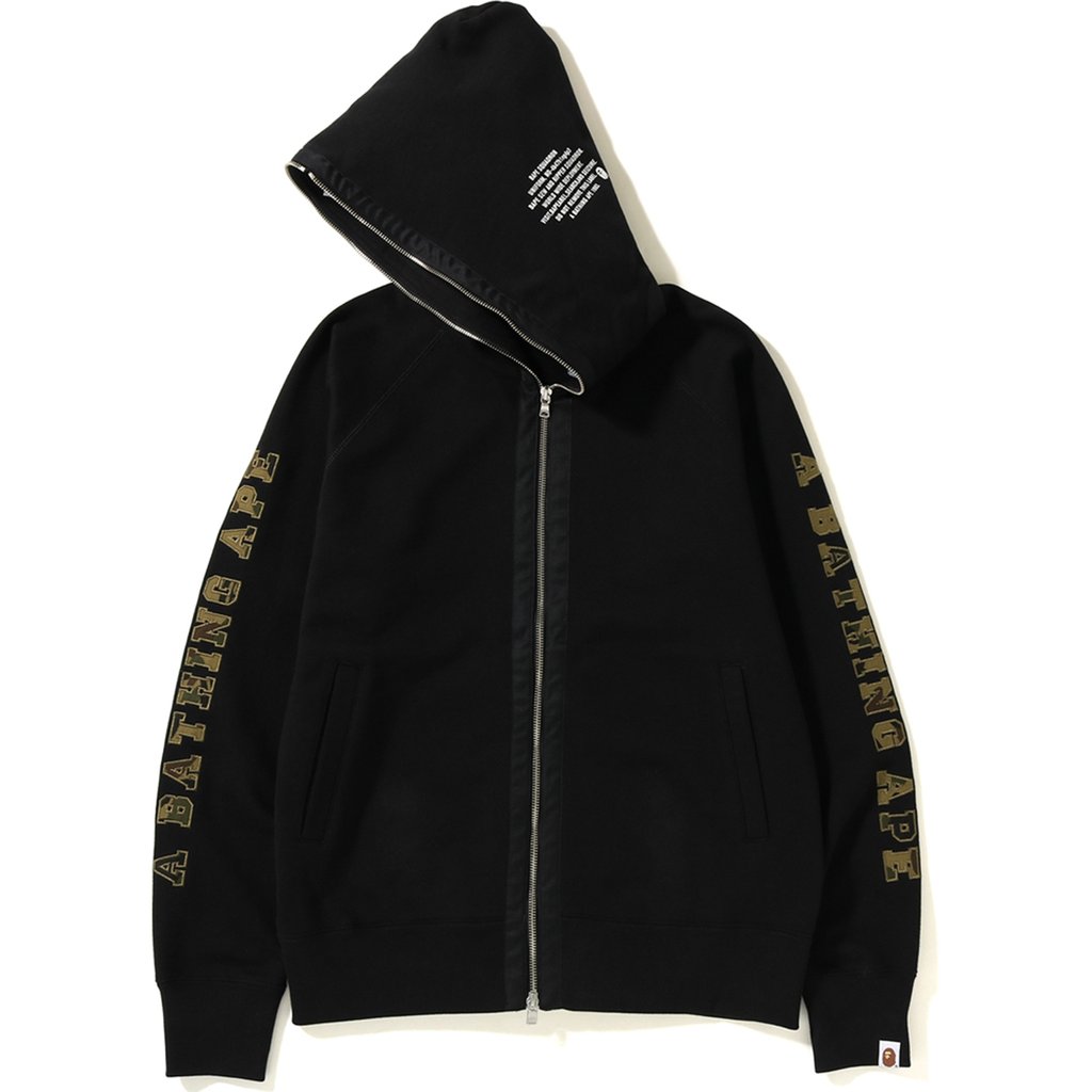 BAPE 1st Camo Applique Full Zip Hoodie Black 圖 2