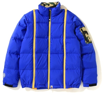 BAPE Wide Zip Down Jacket Blue Buy BAPE Wide Zip Down Jacket Blue