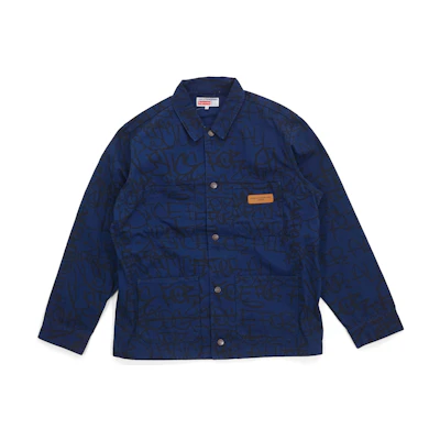 Supreme x Comme des Garçons SHIRT Printed Canvas Chore Coat Navy