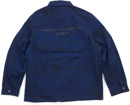 Supreme x Comme des Garçons SHIRT Printed Canvas Chore Coat Navy Order Supreme x Comme des Garçons SHIRT Printed Canvas Chore Coat Navy