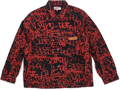 Supreme x Comme des Garçons SHIRT Jaket Kanvas Cetak Hitam Buy Supreme x Comme des Garçons SHIRT Jaket Kanvas Cetak Hitam