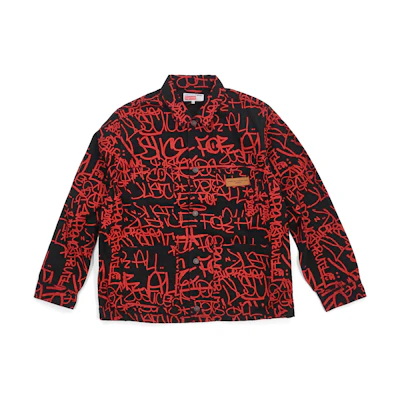 Supreme CDG SHIRT Printed Canvas Chore Coat Black