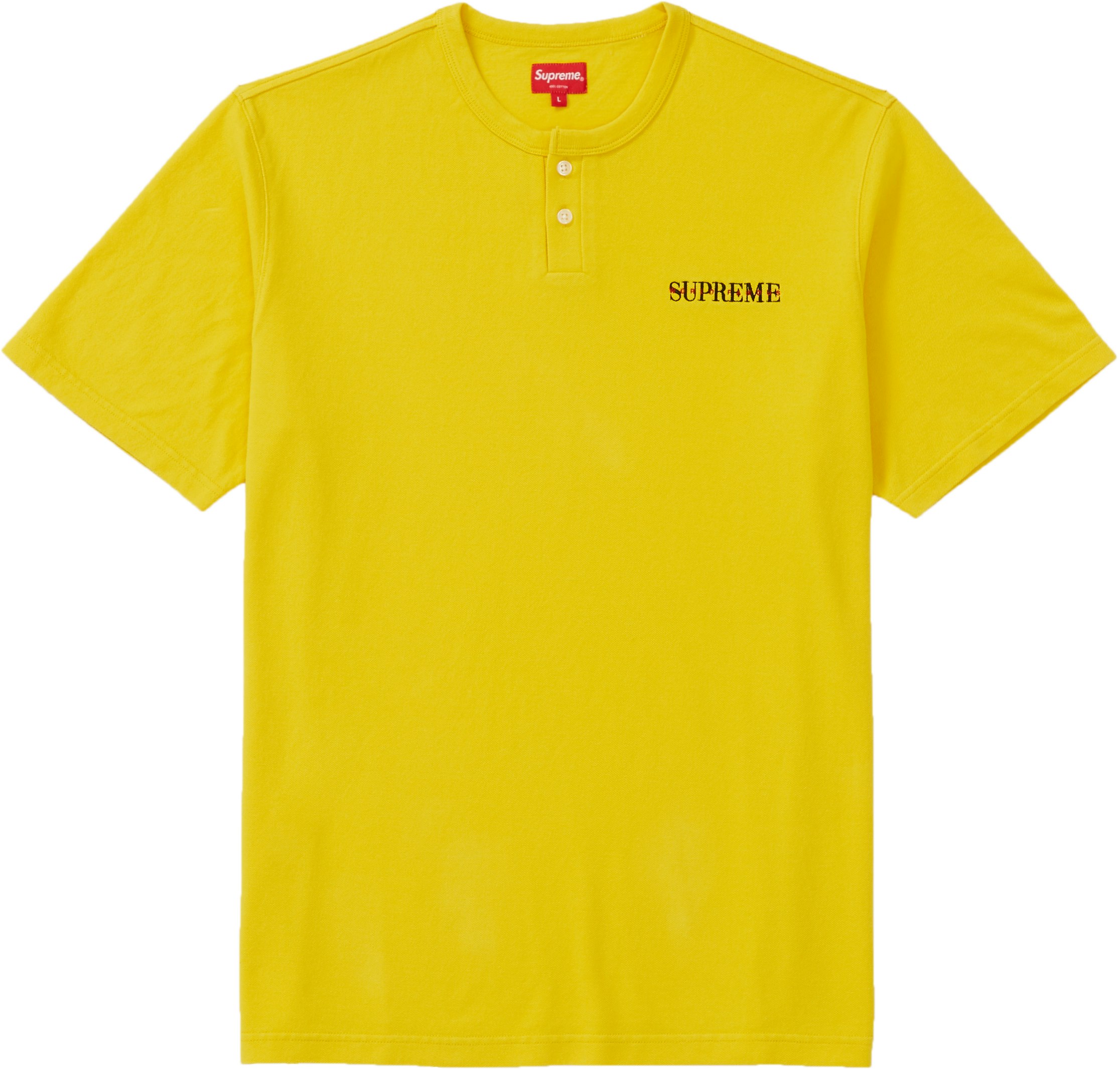 supreme-pique-ss-henley-yellow