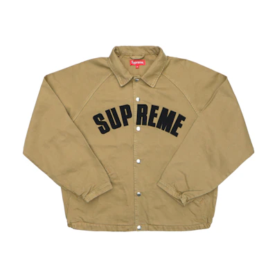 Supreme Snap Front Twill Jacket Beige