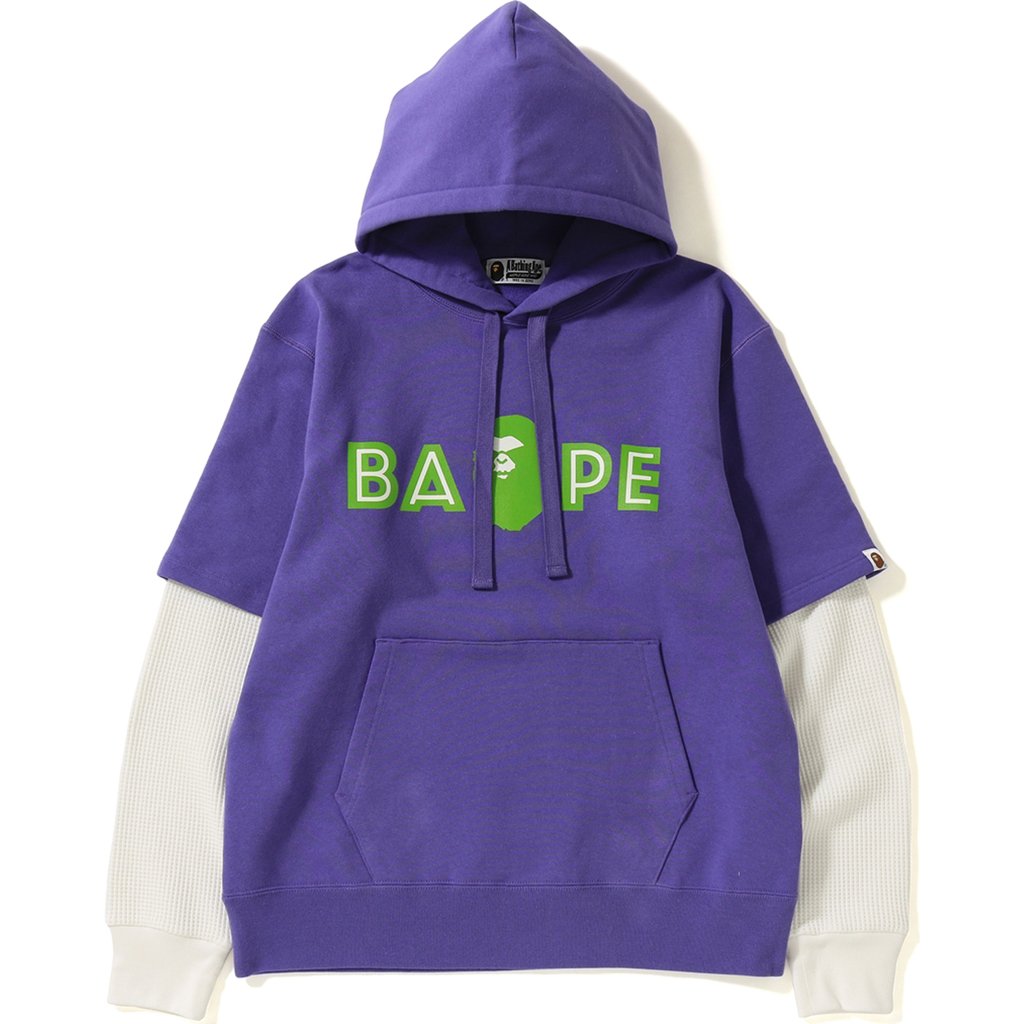 Buy Sudadera con Capucha BAPE Layered Mad Face Ancha Morada.