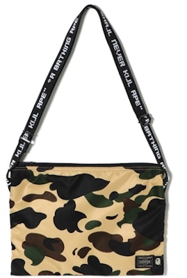 BAPE Porter 1st Camo Sacoche Yellow Buy BAPE Porter 1st Camo Sacoche Yellow