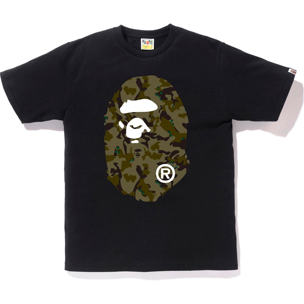 BAPE Desert Camo Big Ape Head Tee Black Green