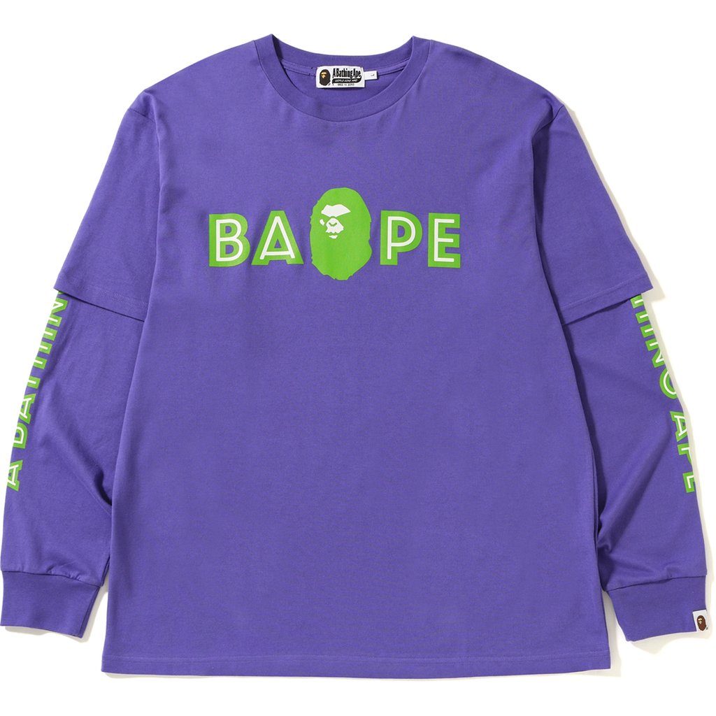 BAPE Relaxed Mad Face LS Tee Purple