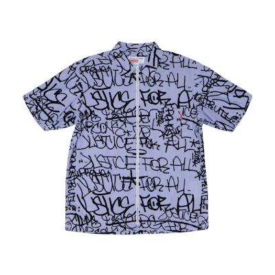 Supreme CDG Shirt Graphic SS Shirt Blue Stripe
