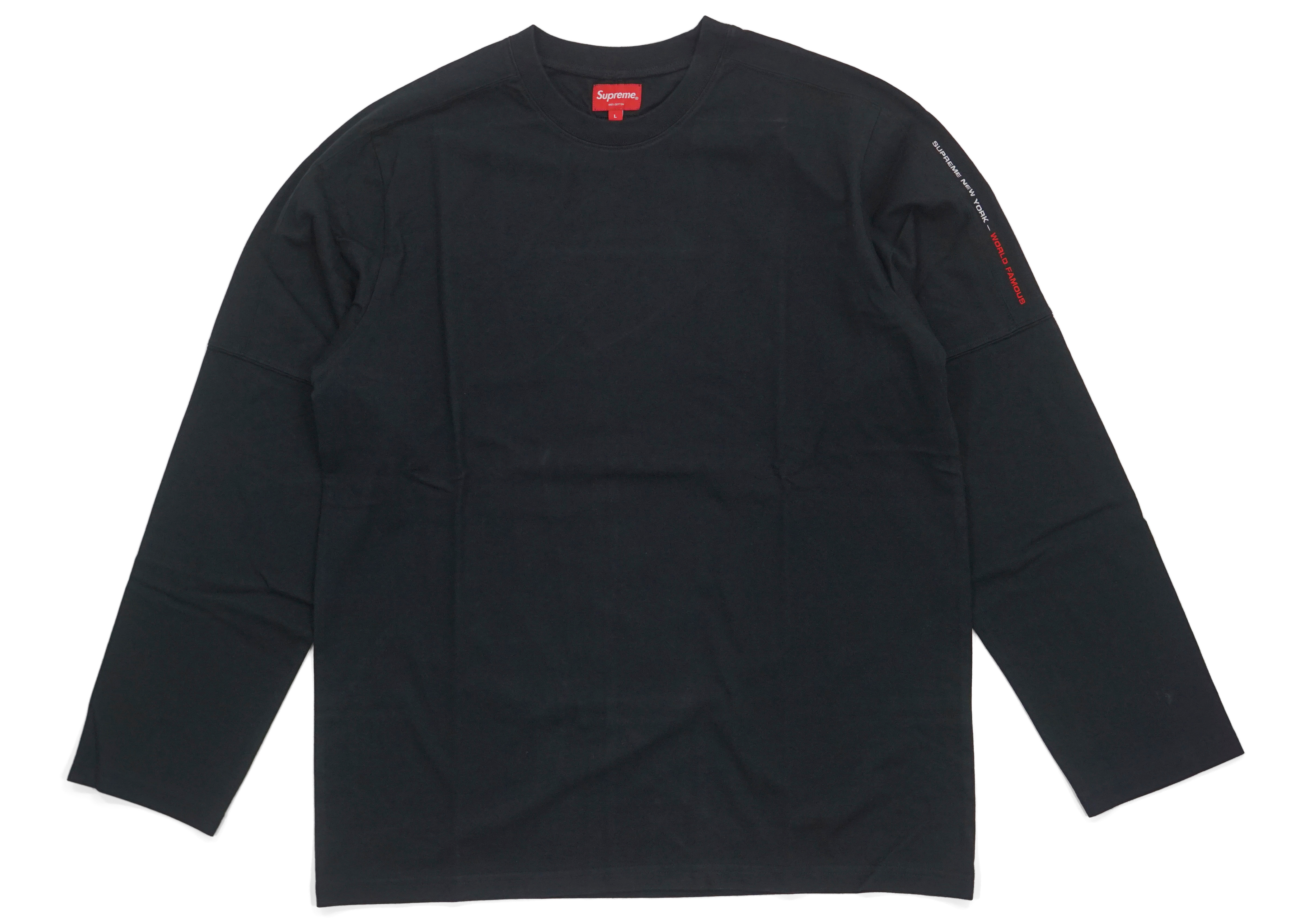 Buy Supreme Stars Collar L/S Top Black (FW21) - Novelship