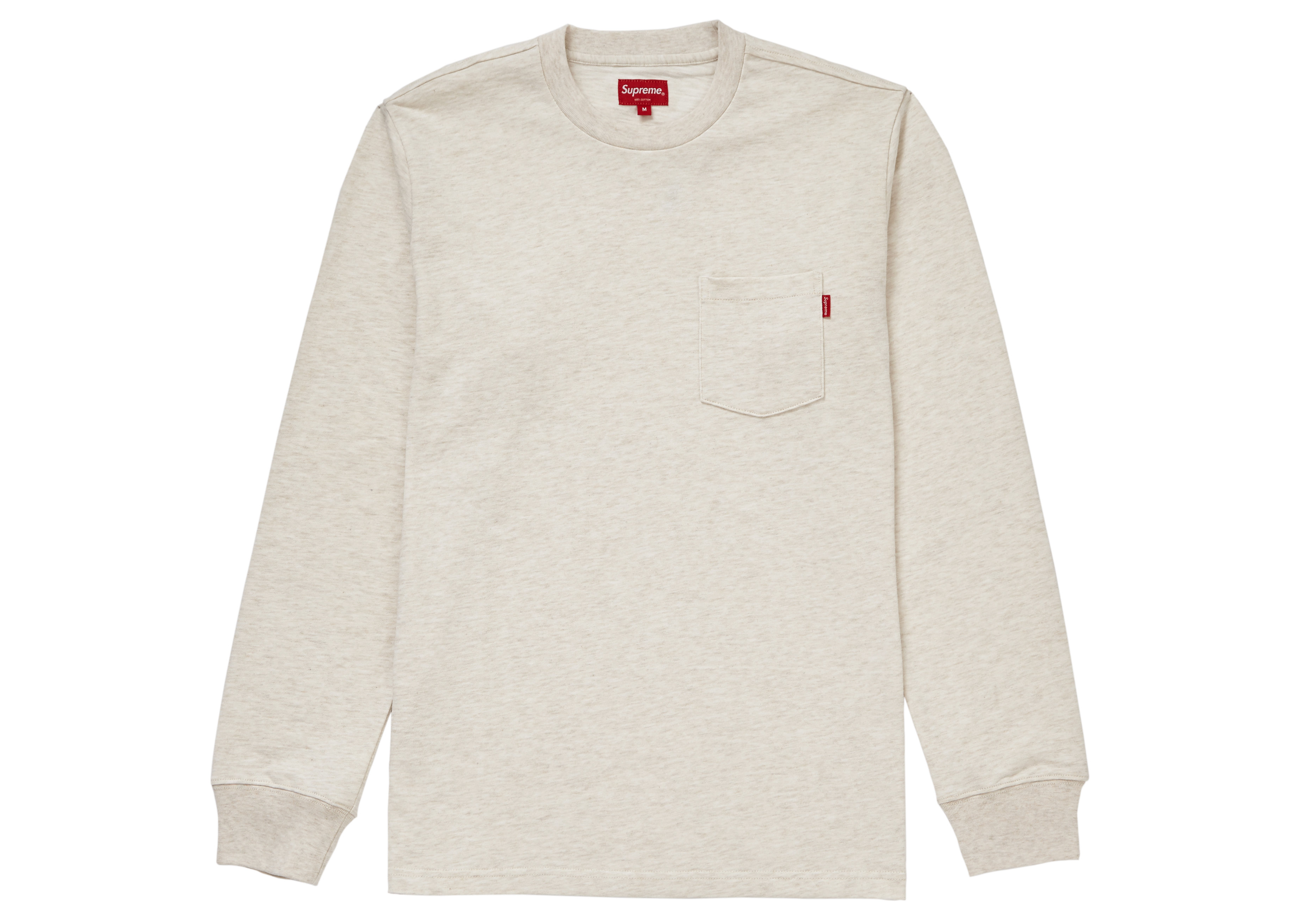 Supreme LS Pocket Tee FW18 Heather Natural