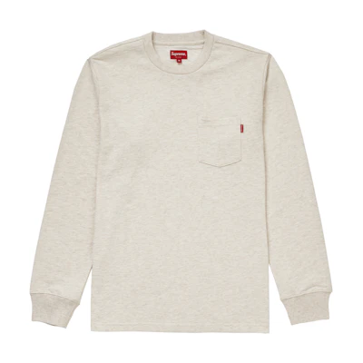 Supreme LS Pocket Tee FW18 Heather Natural