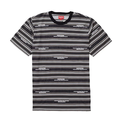 Supreme HQ Stripe SS Top Black