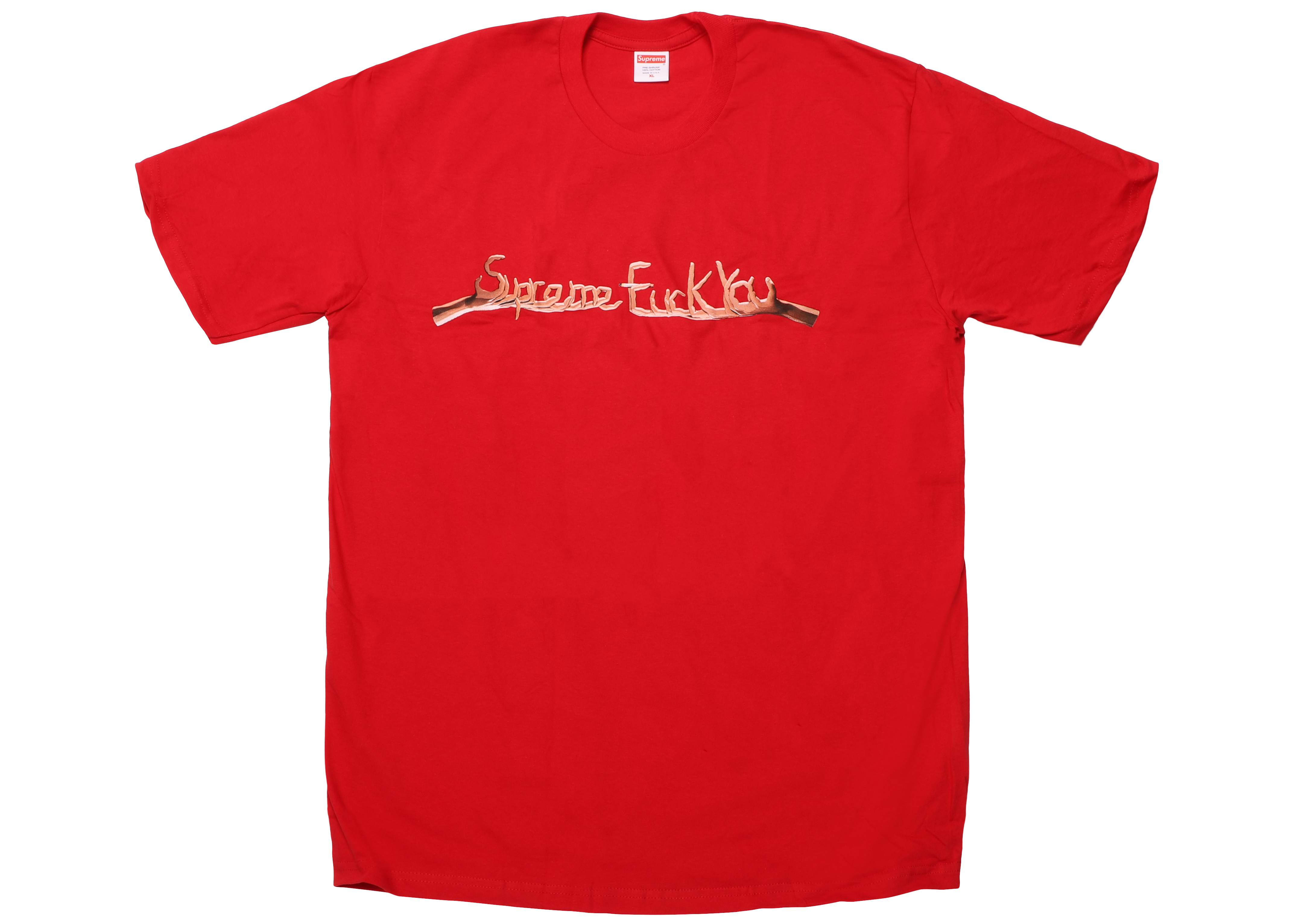 Buy Supreme 红色Fuck You T恤